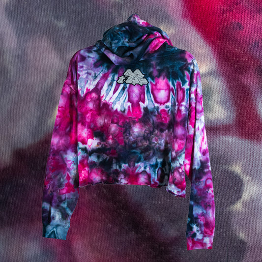 Ruby Nebula V2 Tie Dye Pullover Crop Hoodie (Original Mix)
