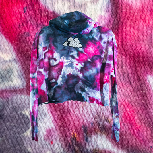 Ruby Nebula Tie Dye Pullover Crop Hoodie (Original Mix)